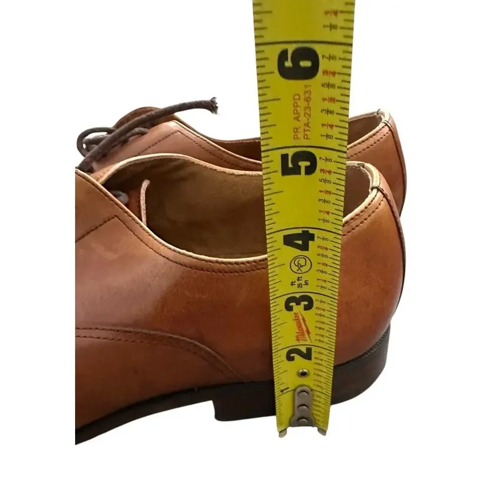 Florsheim Shoes Mens 11 D Dress Cap Toe Oxford cognac brown Leather Lace Up